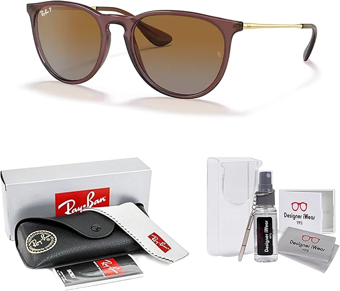 Ray-Ban RB4171 ERIKA Round Sunglasses For Women +BUNDLE with ACCESSORY EYEWEAR KIT