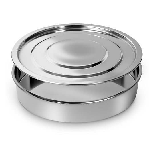 Lab Sieves Pan with Lid, LVDALAB All 304 Stainless Steel Test Sieve, Sample