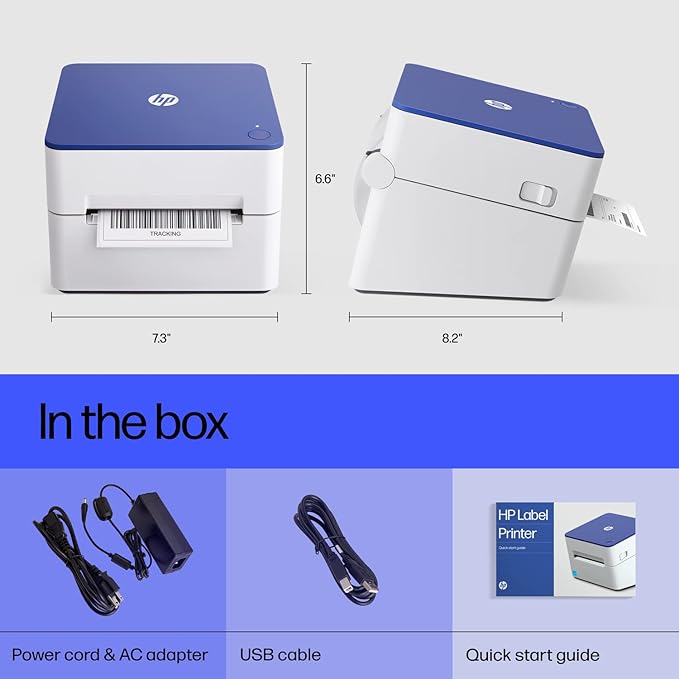 HP Shipping Label Printer, 4x6 Commercial Grade Direct Thermal, Compact & Easy-to-use, High-Speed 203 DPI, Barcode Printer, Compatible with Amazon, UPS, Shopify, Etsy, Ebay, ShipStation & More