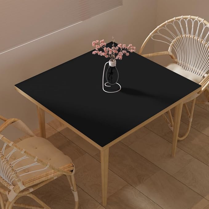 Zinkooat Desk Pad Mat - 48x48 Inch Waterproof Easy to Clean Can Conceal Flaws Protector The Table Top from Scratches Used for Dining (Black+Black 48x48)