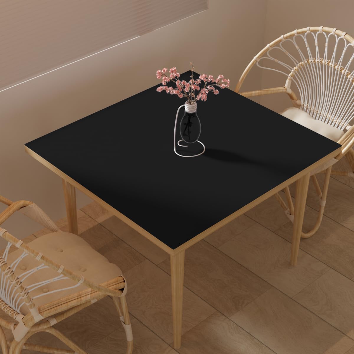 Zinkooat Faux Leather Table Cover,1.8mm Thick,40x40 Inch Table Protector,Table Protector for Dining Room Table,Dining Table Cover,Table Cover Protector.(Black+Wine Red,40x40)