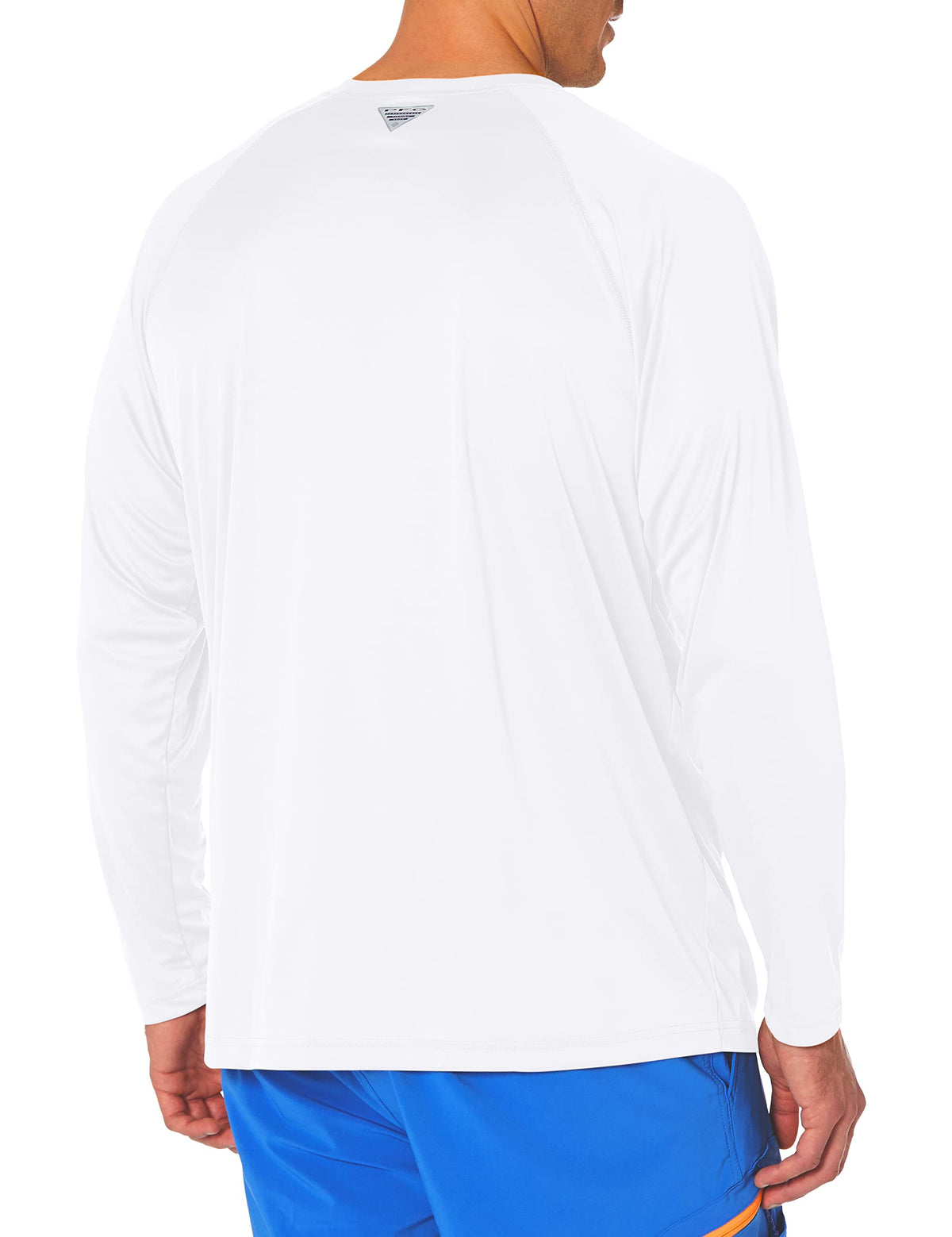 Columbia Men's PFG Terminal Tackle Long Sleeve Fishing Shirt, White/Nightshade Logo, 4X