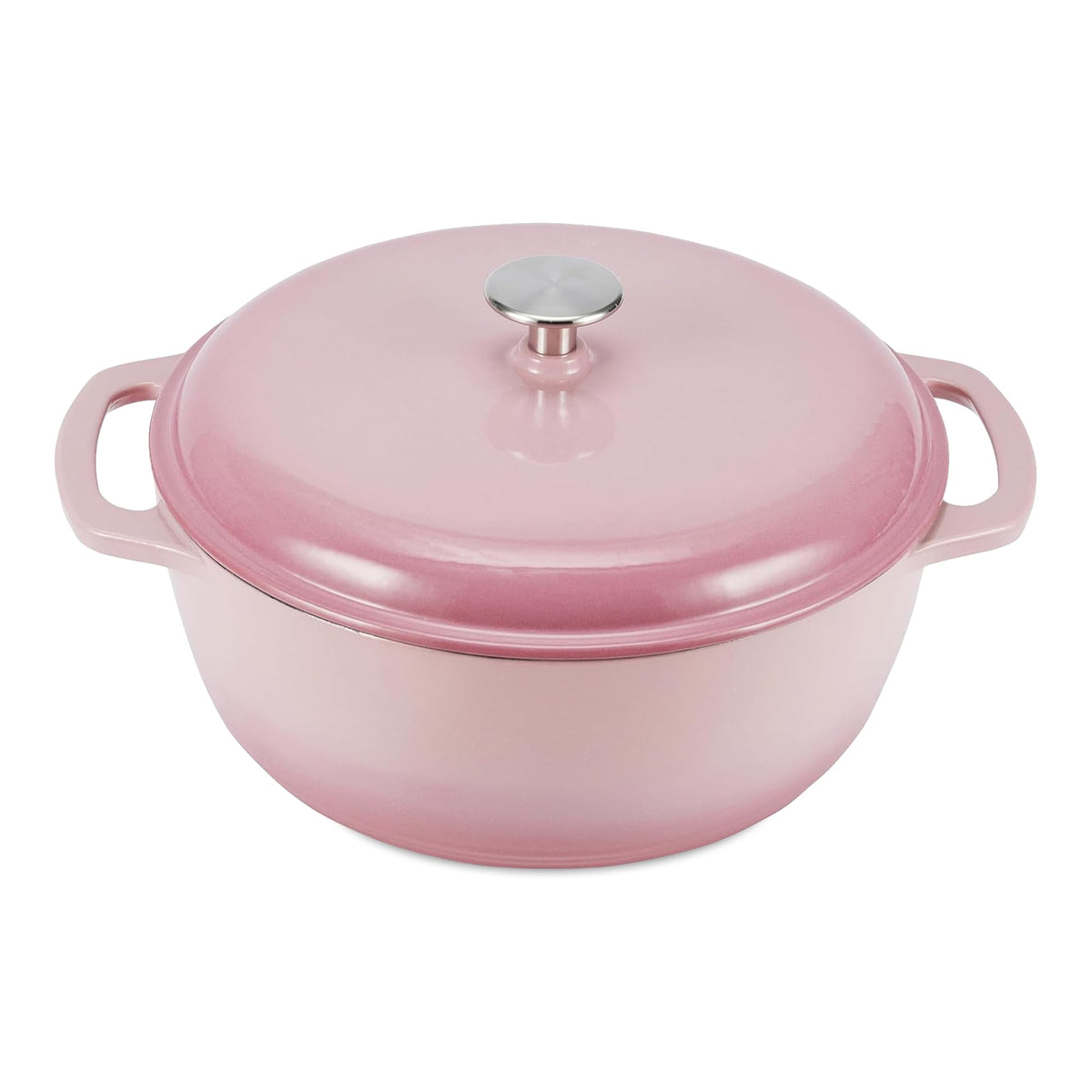 Enameled Cast Iron Dutch Oven Pot with Lid, Round, Dual Handles, Heavy-Duty, Oven Safe for Stews, Roasting, Baking, 6-Quart, Red