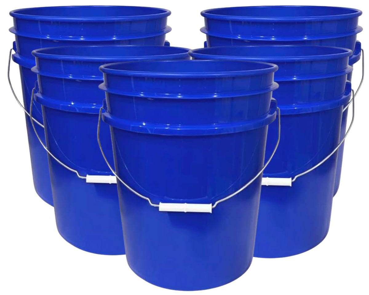 House Naturals 5 Gallon Premium HPDE Plastic Bucket - Made in USA Food Grade Container, BPA Free All Purpose Pail (5, Red)