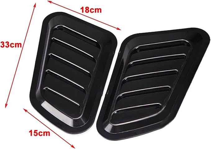 2Pcs ABS Car Air Flow Intake Hood Scoop Vent Bonnet Cover Universal DIY