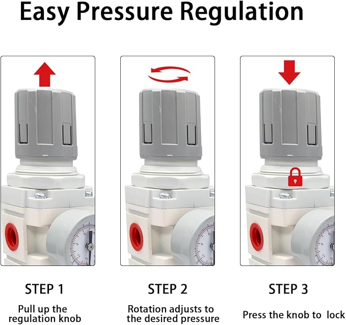 YSIL 3/8" NPT Compressed Air Filter Regulator Lubricator Two Units Combo Air
