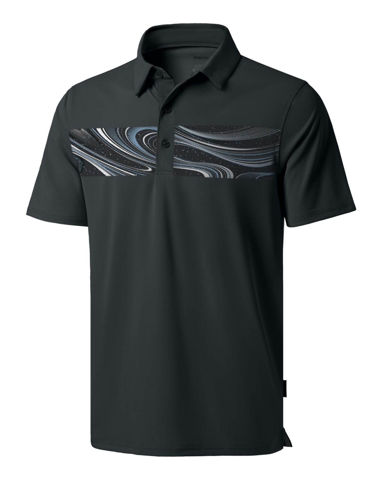G Gradual Men's Golf Shirts Quick Dry Moisture Wicking Performance Short Sleeve Collared Polo Shirts for Casual Athletic Business (Black Galaxy, L)