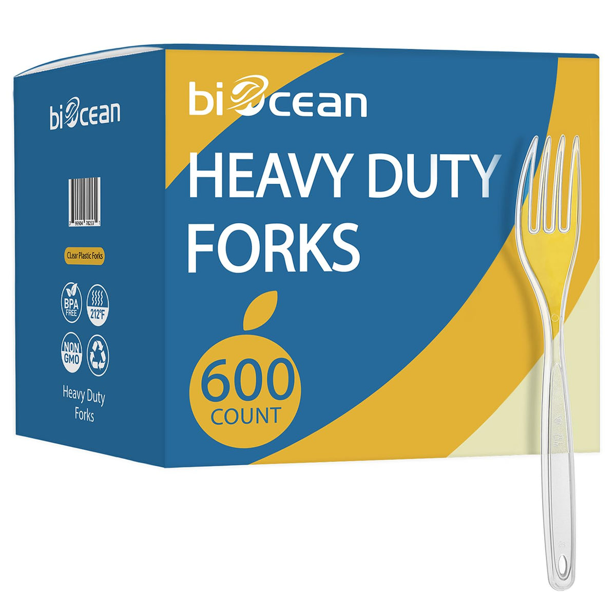 Biocean 600 Count Clear Heavy Duty Plastic Silverware Disposable & BPA-Free