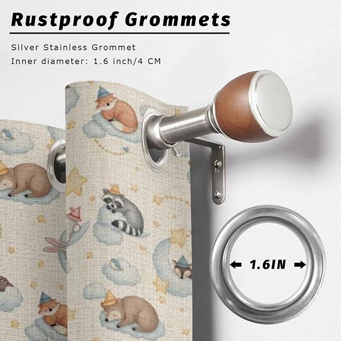 Cartoon Animals Outdoor Curtains