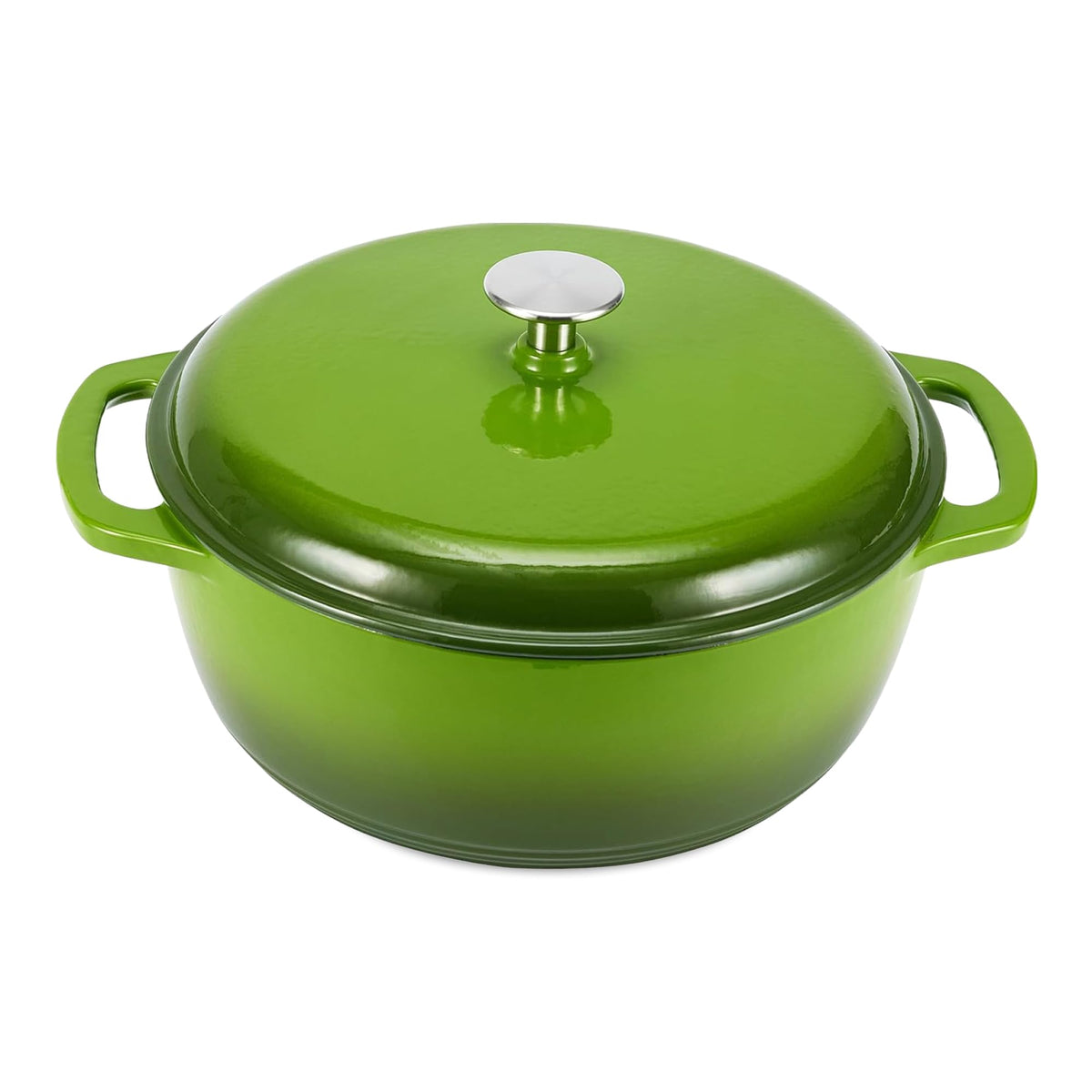 Enameled Cast Iron Dutch Oven Pot with Lid, Round, Dual Handles, Heavy-Duty, Oven Safe for Stews, Roasting, Baking, 6-Quart, Red