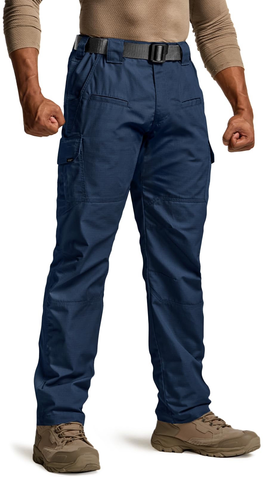 CQR Men's Tactical Pants, Water Resistant Ripstop Cargo Pants, Lightweight EDC Work Hiking Pants, Outdoor Apparel, Raider Midnight Blue, 32W x 30L