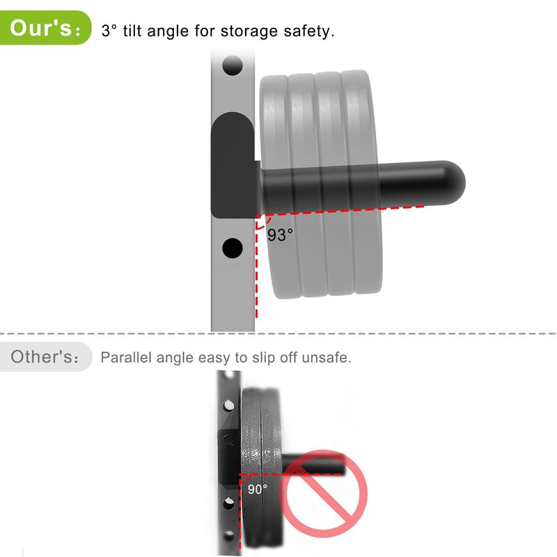 Kipika Weight Plate Holder for 2x2 Power Rack with 5/8" or 1" Hole - Power Rack Attachment for Olympic Weight Plates - Weight Storage Rack for Power Rack - Fit Olympic 2-inch weight plates - Set of 2