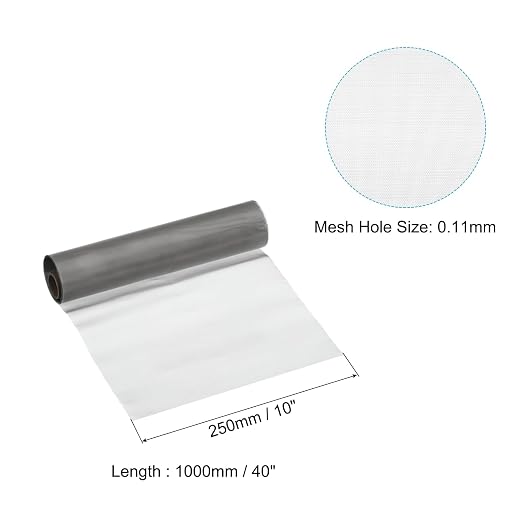 PATIKIL 40"L x 10"W Woven Wire Mesh, 150 Mesh 316L Stainless Steel Air Vent