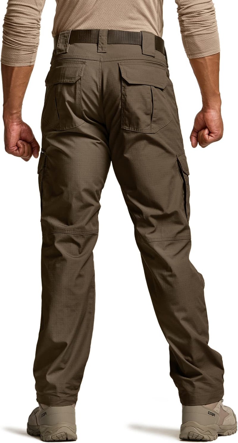 CQR Men's Tactical Pants, Water Resistant Ripstop Cargo Pants, Lightweight EDC Work Hiking Pants, Outdoor Apparel, Duratex Mag Pocket Tundra, 32W x 32L