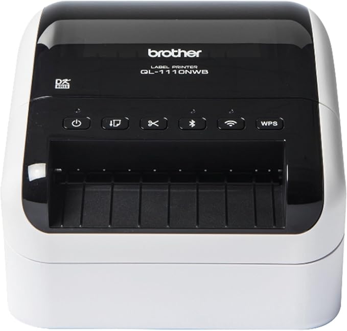 Brother QL-1110NWB Wide Format, Postage and Barcode Professional Thermal Monochrome Label Printer with Wireless Connectivity