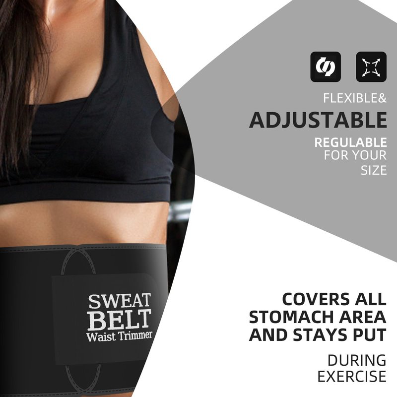 ZPP Waist Trainer for Women and Men, Neoprene Sweat Band Waist Trimmer Belt Stomach Wrap for Workout Black/White
