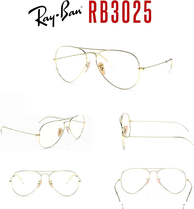 Ray-Ban RB3025 Metal Aviator Sunglasses For Men For Women +BUNDLE with ACCESSORY EYEWEAR KIT