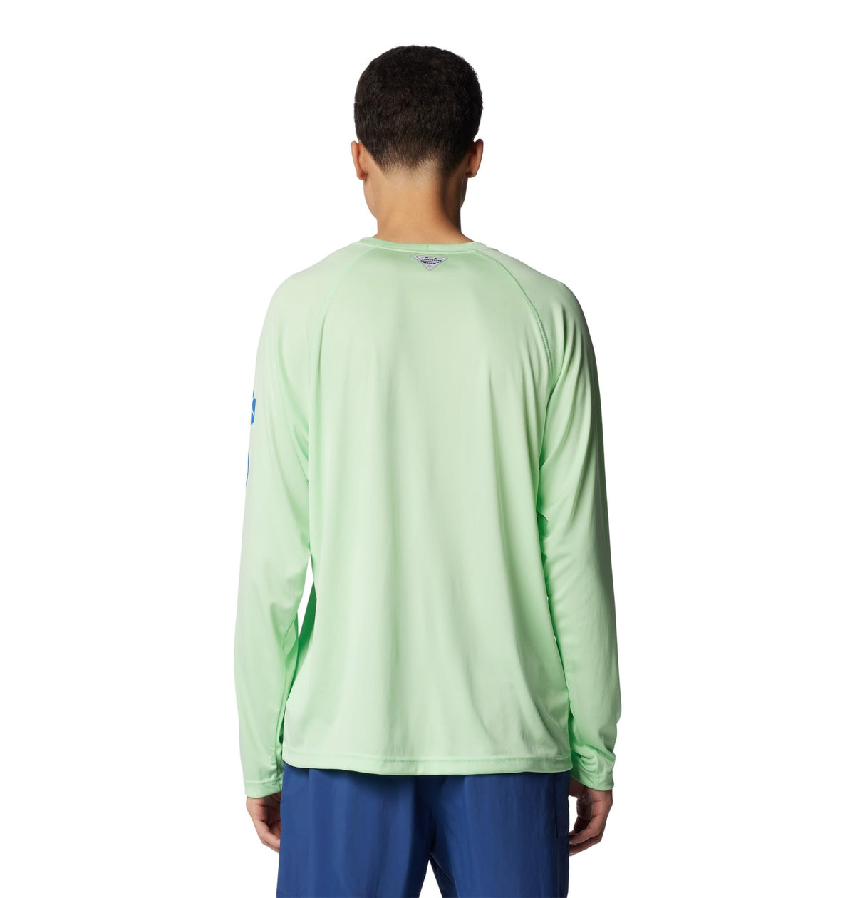 Columbia Men's PFG Terminal Tackle Long Sleeve Fishing Shirt, Key West/Vivid Blue Logo, 3X Tall