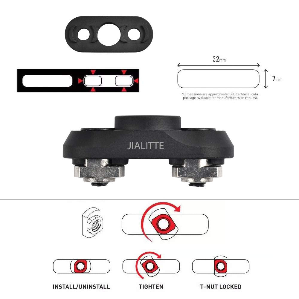 JIALITTE Mount Standard 1.25'' QD Swivel with Base for Mlok Rail System