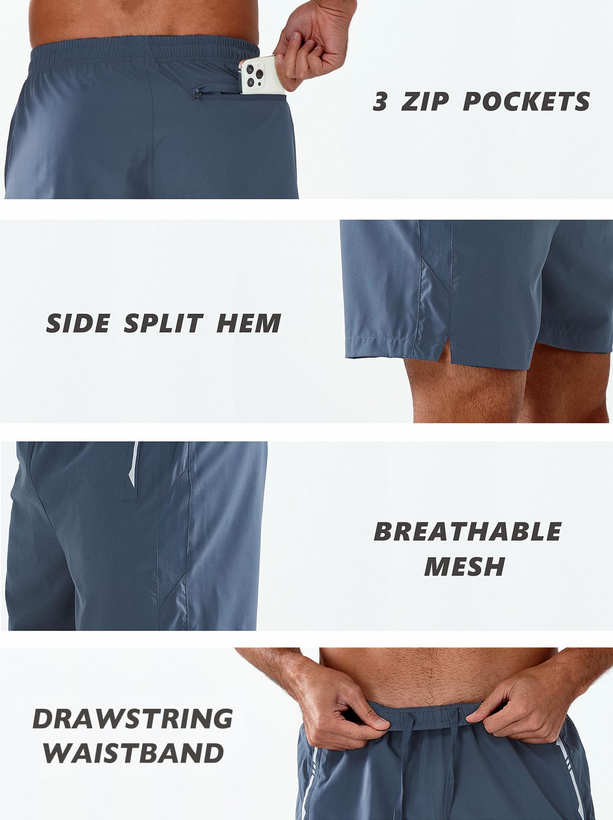 NORTHYARD Men's Running Athletic Shorts 5"/ 7"/ 9" Workout Gym Tennis