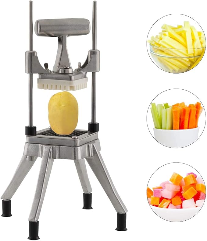 TUNTROL Commercial Vegetable Dicer, 1/2" +1/4" +3/8" Stainless Steel Blade, Quick Chopper Machine Easy for Onion Tomato Pepper Potato