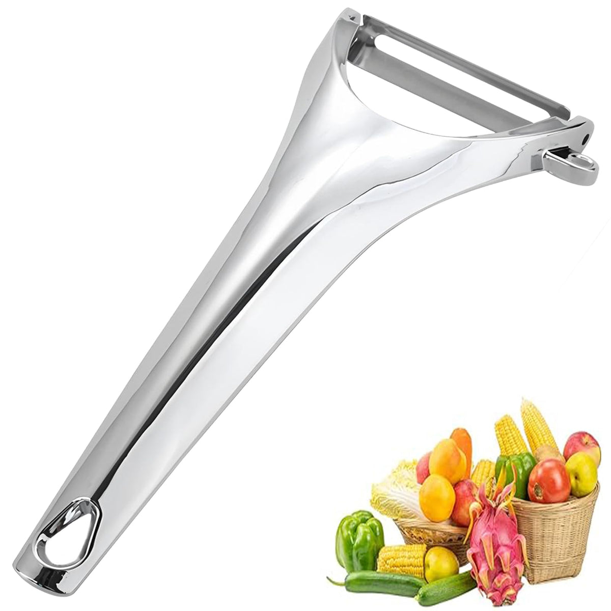 ANMIOU Vegetable Peeler Wooden Handle Sharp Stainless Steel Blade for Fruit