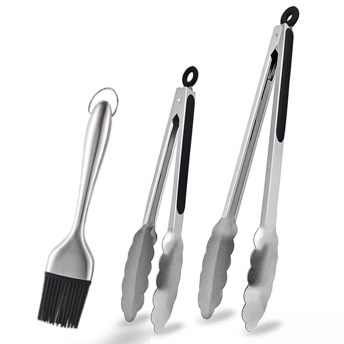 Exquisite Lightweight Cooking Tongs - 304 Stainless Steel & Walnut Wood, Comfortable Grip, Non-Slip Design, High Heat Resistant - Ideal for Light and small food, Kitchen Plating, Korean BBQ, 9-Inch