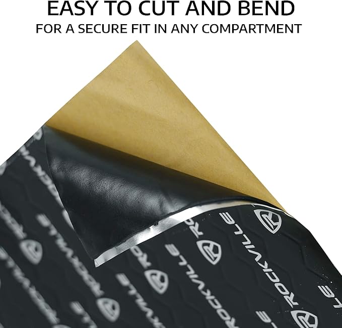 Rockville RockMat 15-15 15 Sq Ft Butyl Sound Deadening Mat 1.5MM 60 Mil, Aluminum Foil Backing, Vibration and Noise Damping for Car Truck Van RV Marine and Audio Installations