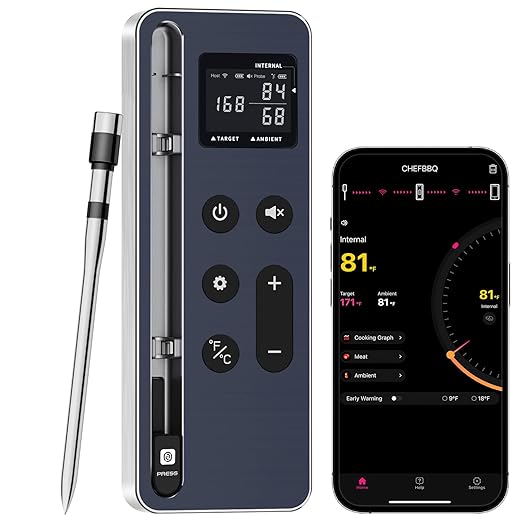 Smart Wireless Meat Thermometer with Display Base, WiFi & App