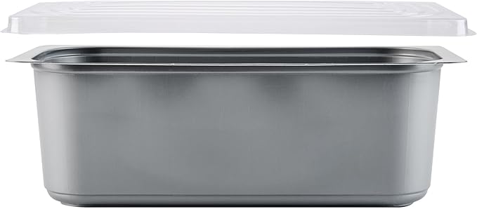 Restaurantware Ice Cream Container 25 Count 5.28 Liter Plastic Frozen Dessert Tub Rectangular Durable Storage Gray