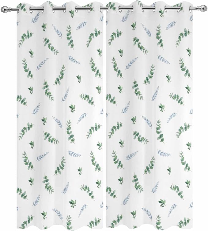 Leaf Outdoor Curtains for Patio Summer Jugal Leaves Pastoral Plant Waterproof