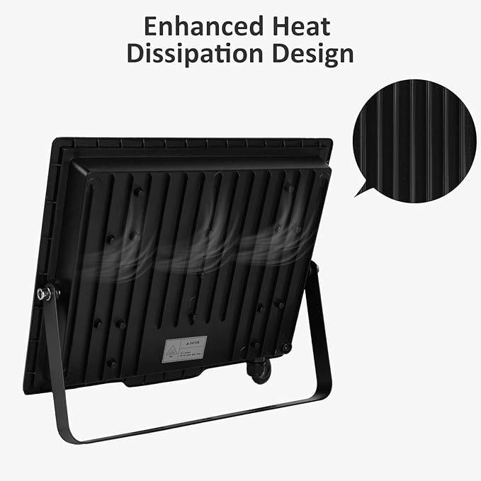 60W Flood Lights Outdoor,5400LM Bright Work Light Plug in,6500K Daylight White LED Flood Light Outdoor, IP66 Waterproof Exterior Floodlight for Yard Garage Stadium 2 Pack