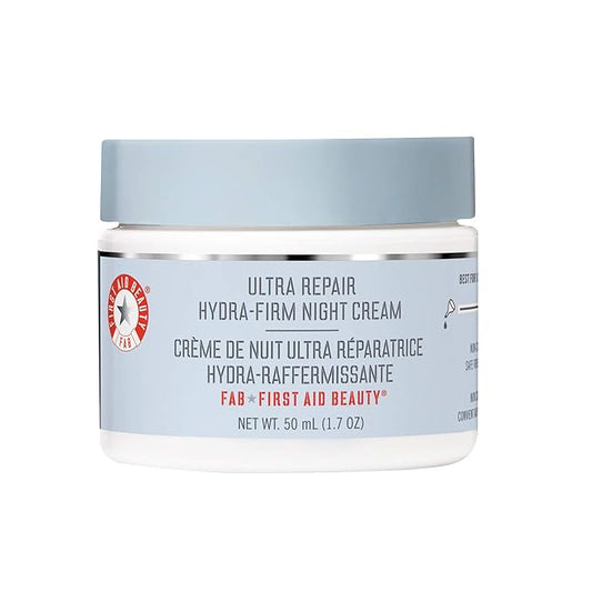 First Aid Beauty - Ultra Repair Hydra-Firm Night Cream, Hydrating Night Repair Skin Cream, Visibly Combat Signs of Aging, Deeply Rich & Buttery Texture, Alcohol Free, Sensitive Skin Safe, 1.7 oz