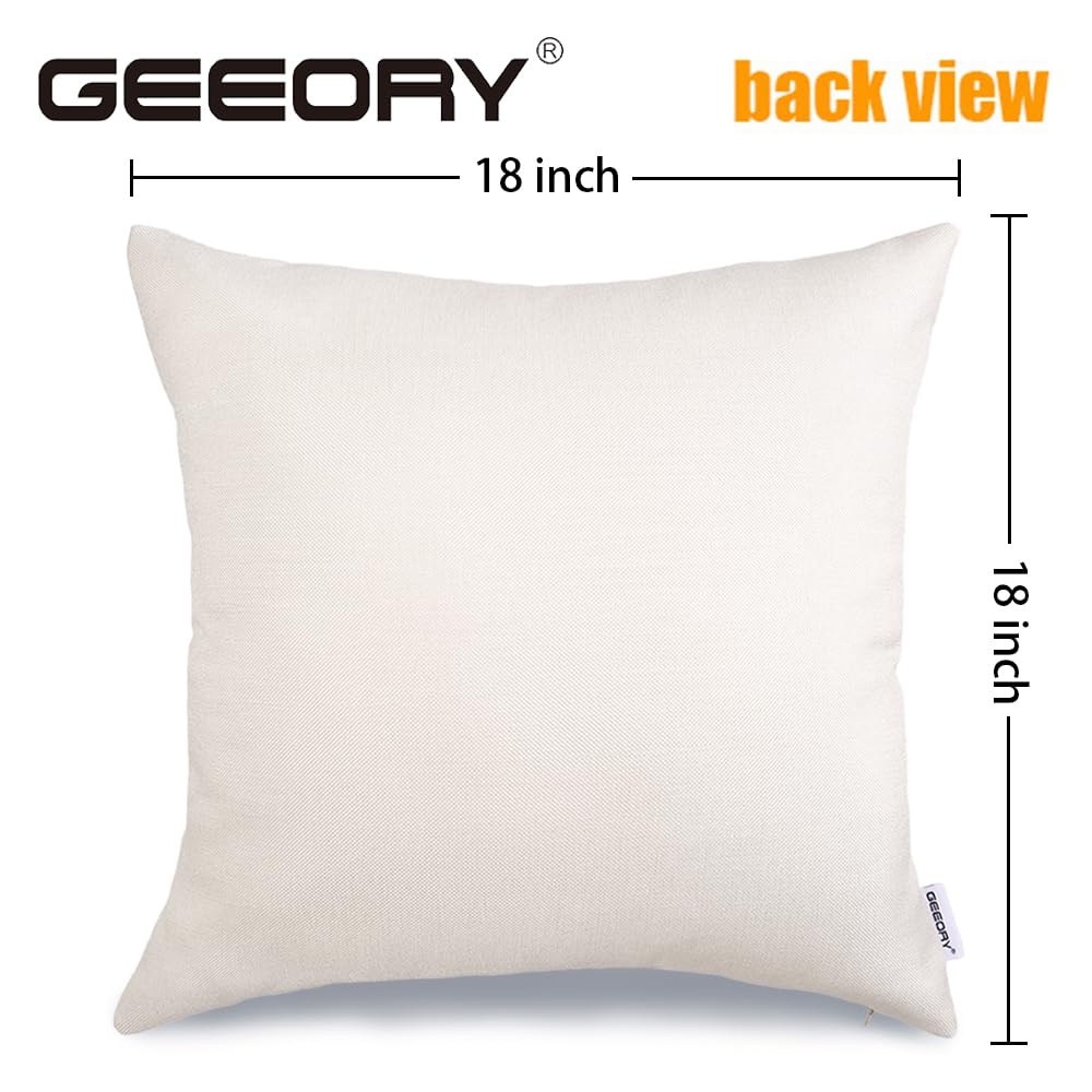 GEEORY Fall Pillow Covers 18x18 inch Set of 4 Pumpkin Maple Leaf Harvest Outdoor Fall Pillows Decorative Throw Pillows Farmhouse Thanksgiving Autumn Cushion Case for Couch