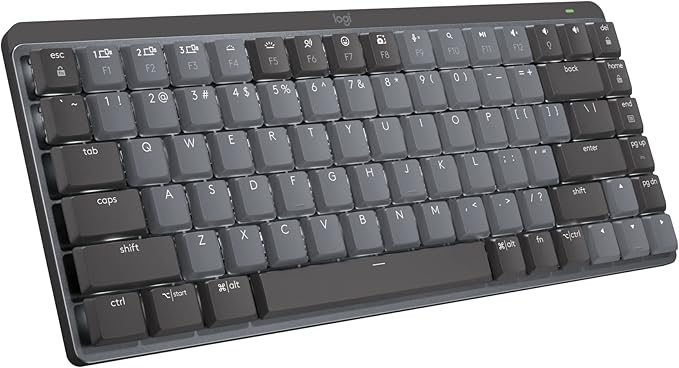 Logitech MX Mechanical Mini Wireless Illuminated Keyboard, Tactile Quiet Switches, Backlit, Bluetooth, USB-C, macOS, Windows, Linux, iOS, Android, Metal (Renewed)