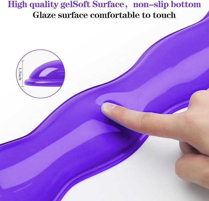 Gel Wrist Rest for Keyboard and Mouse, Wrist Rest for Keyboard, Mouse Wrist Support, Pain Relief, Cool Touch, Non-Skid, Keyboard Wrist pad