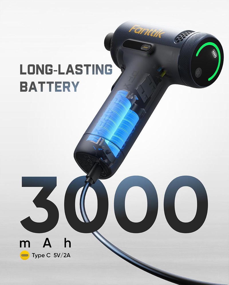 Fanttik REX K2 APEX Impact Driver, Brushless Impact Driver, 1/4'' Hex, Max. 100 N·m Torque, Max. 3000 RPM, 3000mAh Rechargeable Battery, Tool Kit for Cabinet Assembly, Woodworking DIY Projects