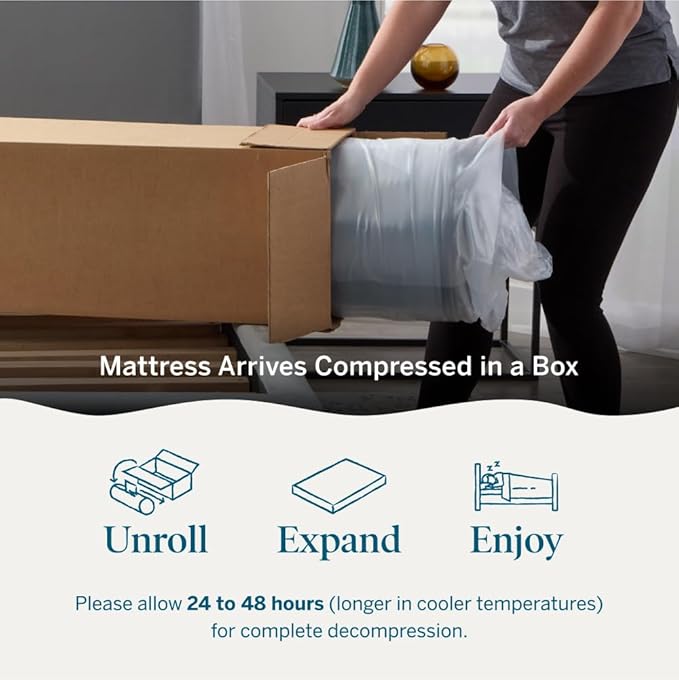 LUCID 10 Inch Memory Foam Mattress - Plush Feel - Infused with Bamboo Charcoal and Gel - Bed in a Box - Temperature Regulating - Pressure Relief - Breathable - Full Size