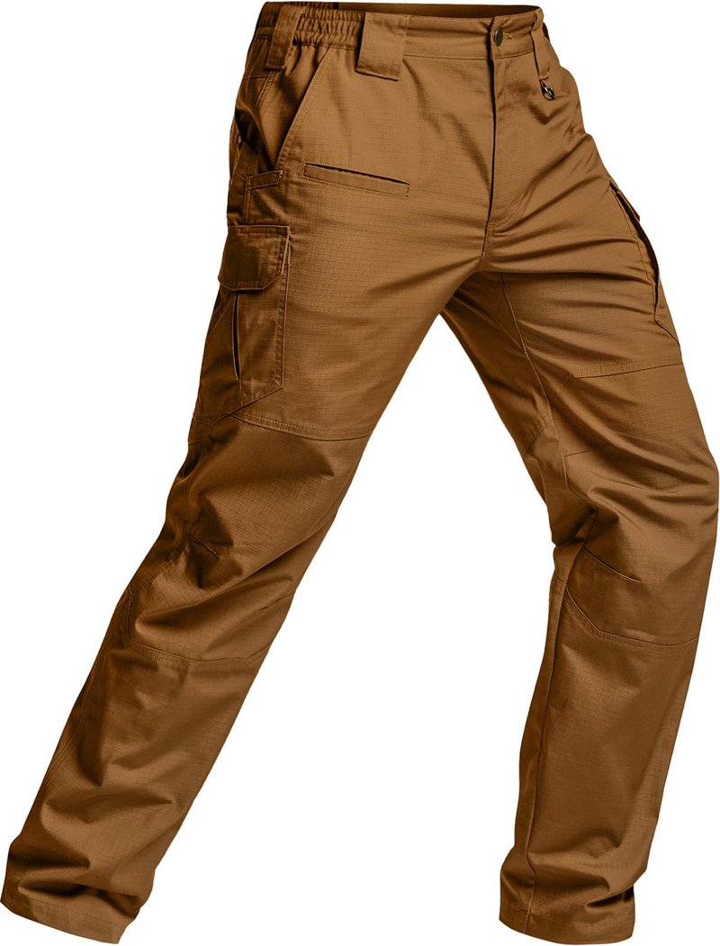 CQR Men's Tactical Pants, Water Resistant Ripstop Cargo Pants, Lightweight EDC Work Hiking Pants, Outdoor Apparel, Raider Mag Pocket Copper Brown, 30W x 32L