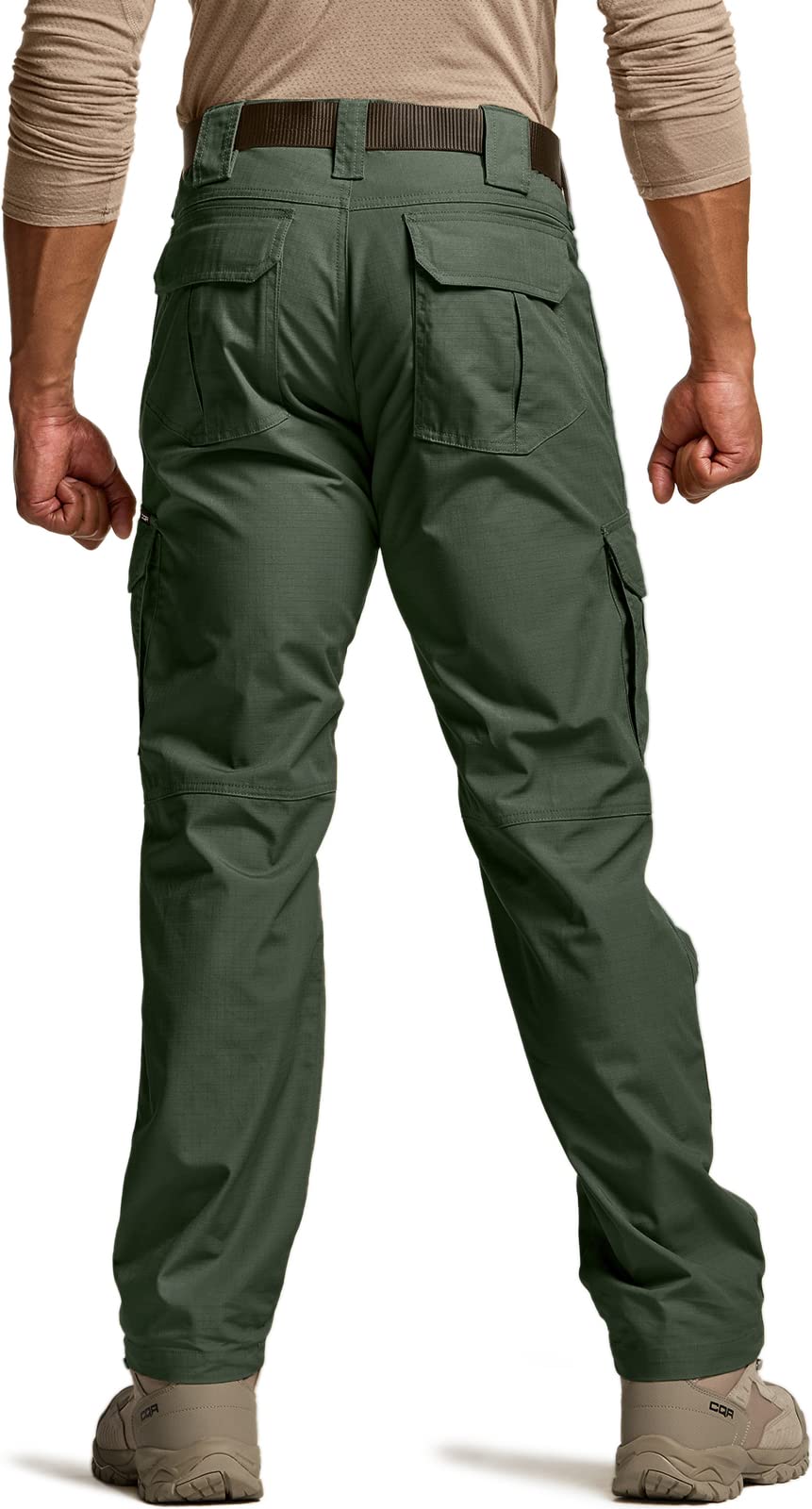 CQR Men's Tactical Pants, Water Resistant Ripstop Cargo Pants, Lightweight EDC Work Hiking Pants, Outdoor Apparel, Raider Mag Green Kelp, 40W x 34L