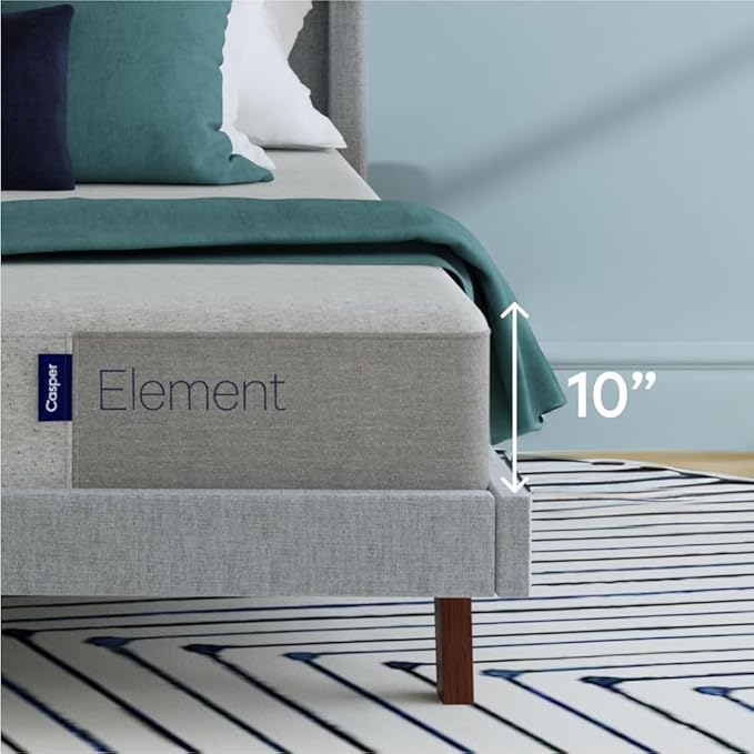 Casper Sleep Element Mattress, Full Size - Memory Foam + Support - 100-Night Trial - Medium Firm CertiPUR-US Mattress, Grey