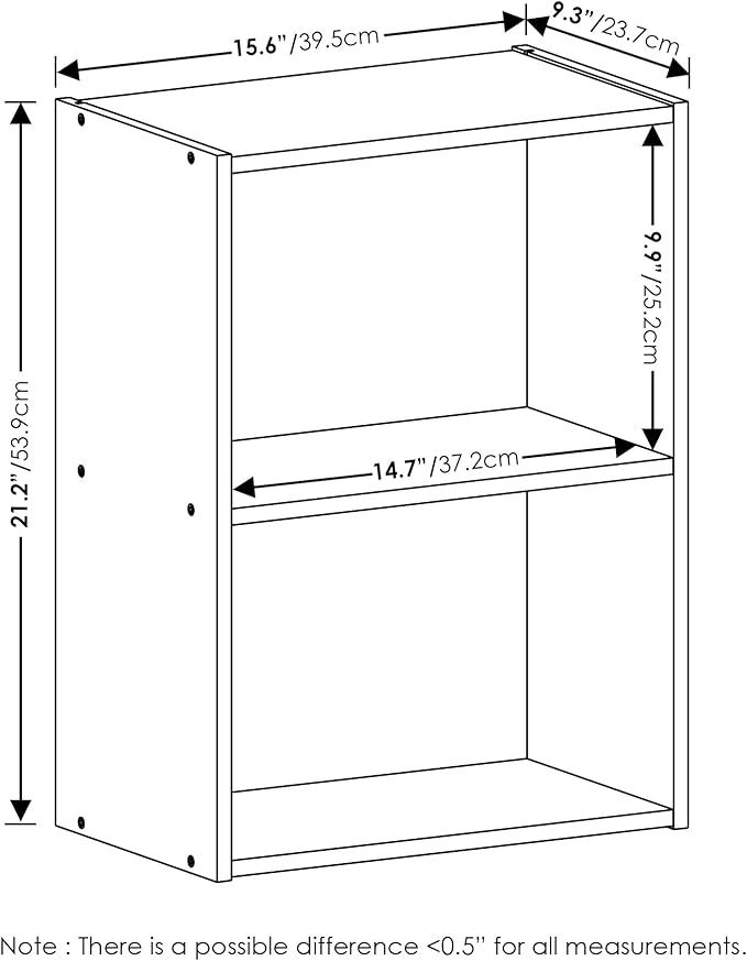Furinno Luder Bookcase / Book / Storage, Green/White, 2-Tier