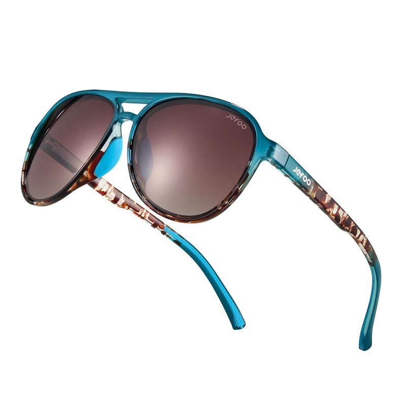 Jefoo Polarized Aviator Sunglasses for Women Men Retro Trendy Sports Sunglasses for Outdoor UV400 Protection