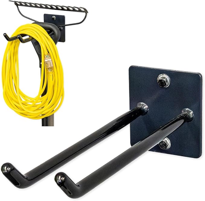 StoreYourBoard Tool Organizer Hook, Wall Mount Garage Storage, Tool Storage for Shovels Rakes Brooms Hoses and More, Rubber-Coated Steel Holds 50 lbs, 12" X 4" X 4.5"