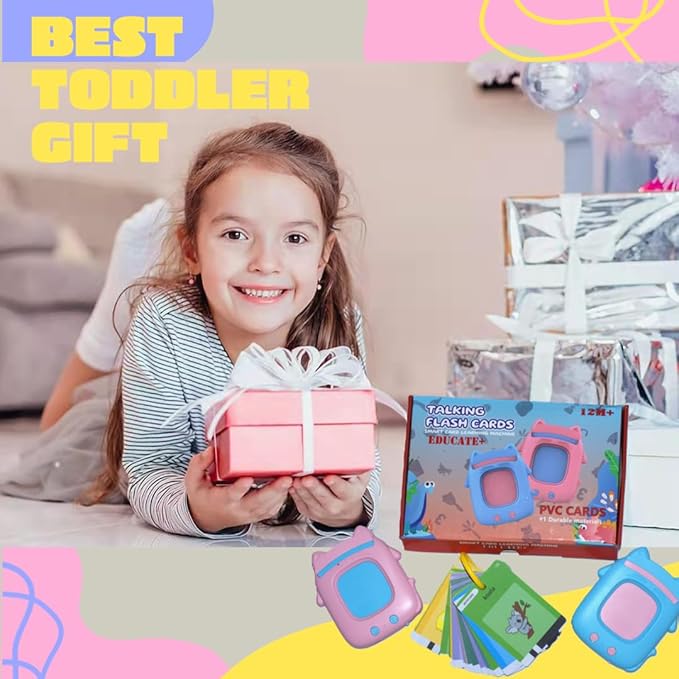 Preschool Toys, Montessori Toys for 1+ Year Old, Talking Flash Cards with 274 Sight Words (Double-Sided PVC Alphabet Flash Cards & More), Pocket Speech, See and Say, Autistic Kids Must Haves