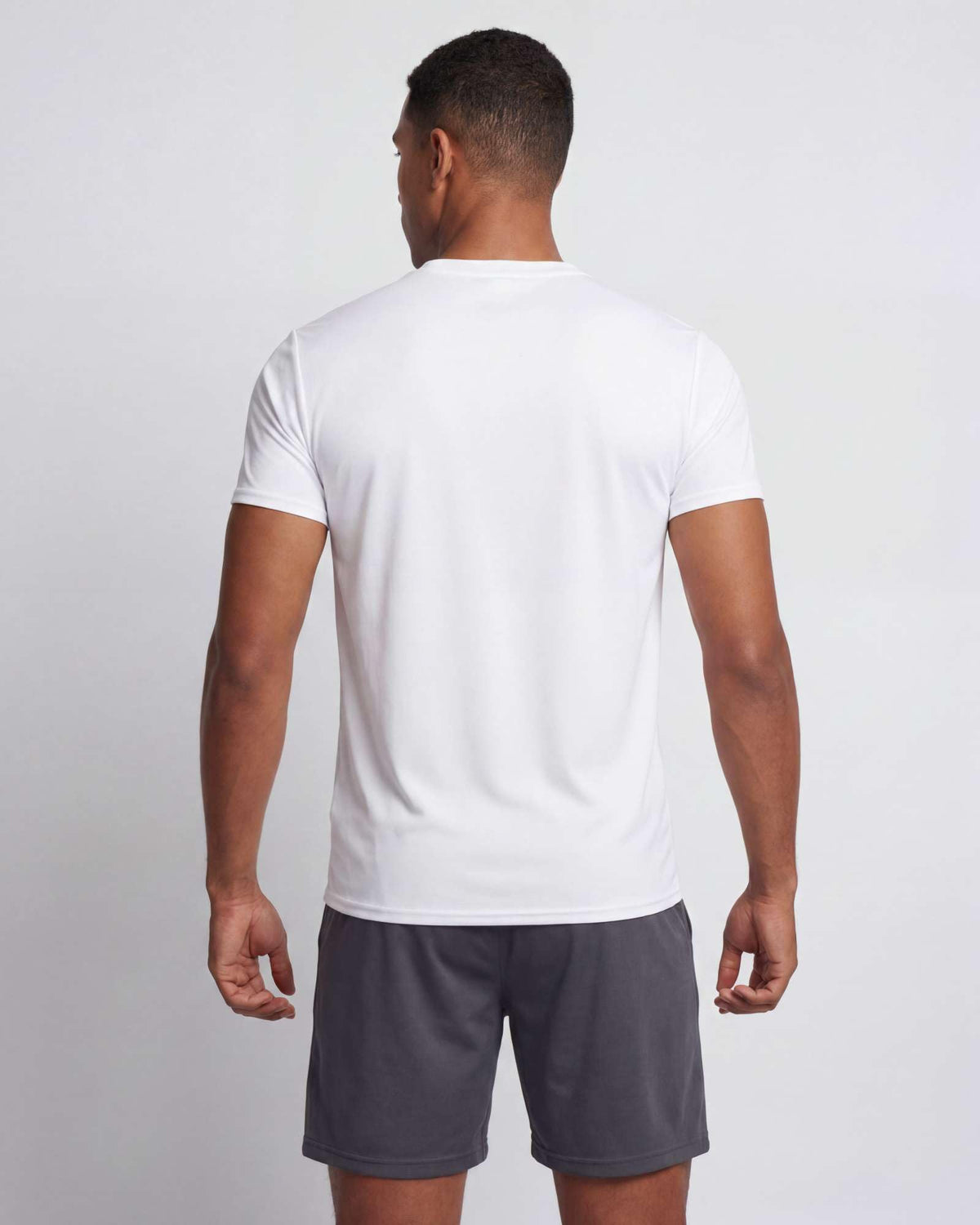 Real Essentials 5 Pack: Men's Dry-Fit Short Sleeve Crew Neck T Shirts Fitness Running Gym Workout Cool Exercise Athletic Tee, Set 9, Medium