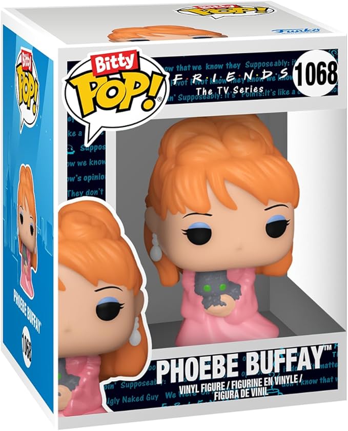 Funko Bitty POP! Friends - Phoebe, 4-Pack and A Surprise Mystery Mini Figure - 0.9 Inch (2.2 Cm) Collectable - Stackable Display Shelf Included - Gift Idea - Party Bags Stocking - Cake Topper