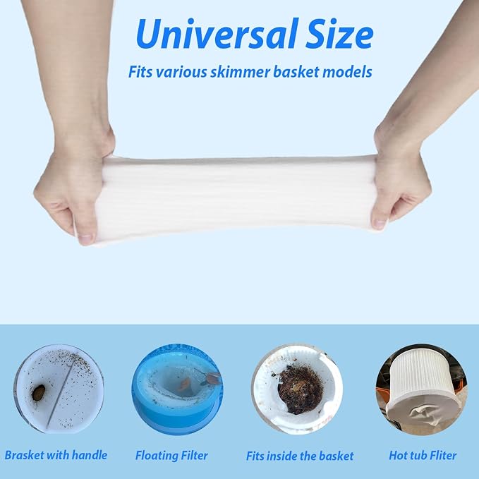 40-Pack Pool Skimmer Socks, Ultra Fine Mesh Screen Skimmer Filter Socks