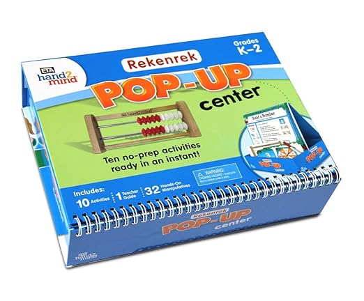 hand2mind Rekenrek Pop-Up Learning Activity Center, Math Games for Kids, Abacus for Kids Math, Math Manipulatives, Montessori Materials for Preschool, Kindergarten Homeschool Supplies