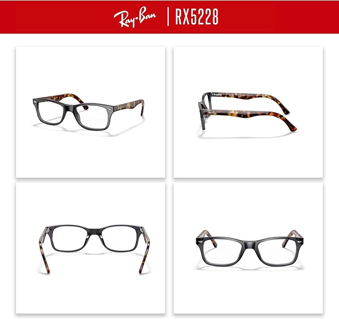 Ray-Ban RX5228 Square Eyeglasses for Men for Women +BUNDLE with ACCESSORY EYEWEAR KIT